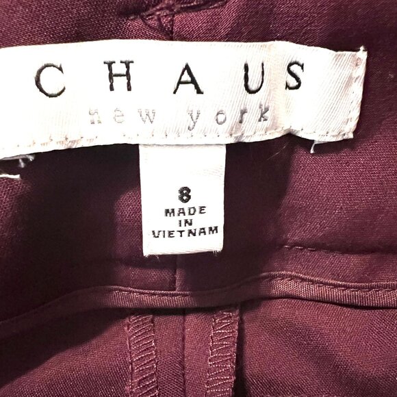Chaus New York-Women's Size 8 Stretch Burgundy/Gold Ankle Pants-Casual-Comfy - Picture 14 of 15
